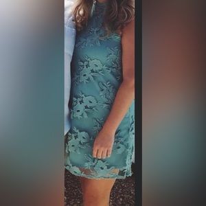 Blue flower lace dress size medium